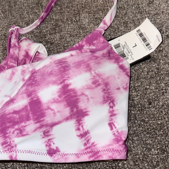 🌸 3 for $10 / Bar III new swim purple tye dye Bikini Top large - Picture 5 of 8
